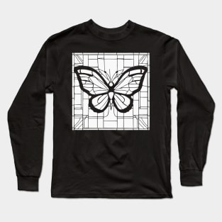 Stained Glass Butterfly (White) Long Sleeve T-Shirt
